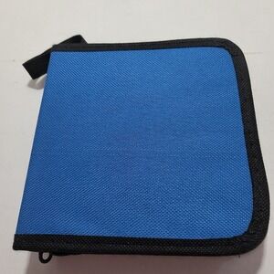 CD/DVD Wallet Storage Holder Travel Carrying Soft Case  Zip 24 Slots Blue